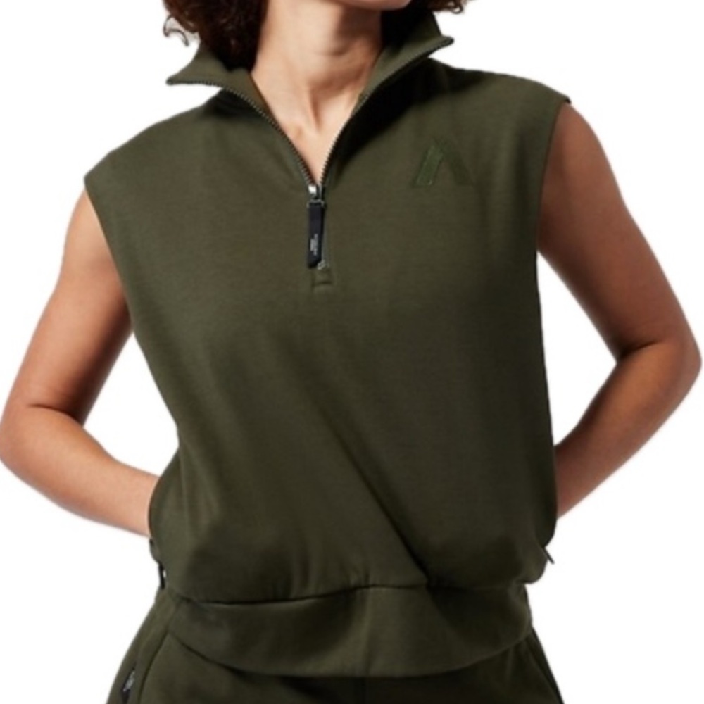 Athleta x Allyson Felix Legend II Sweatshirt Vest Aspen Olive | Size Small